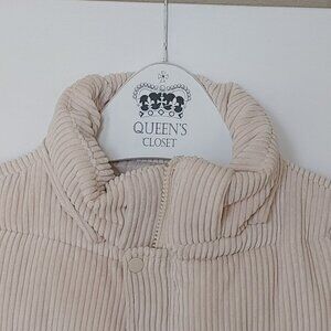 Bagatelle Cream Corduroy Puffer Vest - Women's Size Large NEW